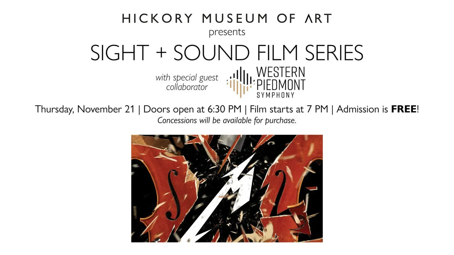 Image Sight + Sound Film Series with Hickory Museum of Art