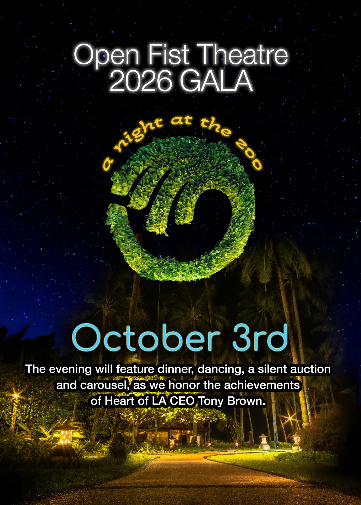 Image Open Fist Theatre Gala 2026 "A Night at the Zoo"