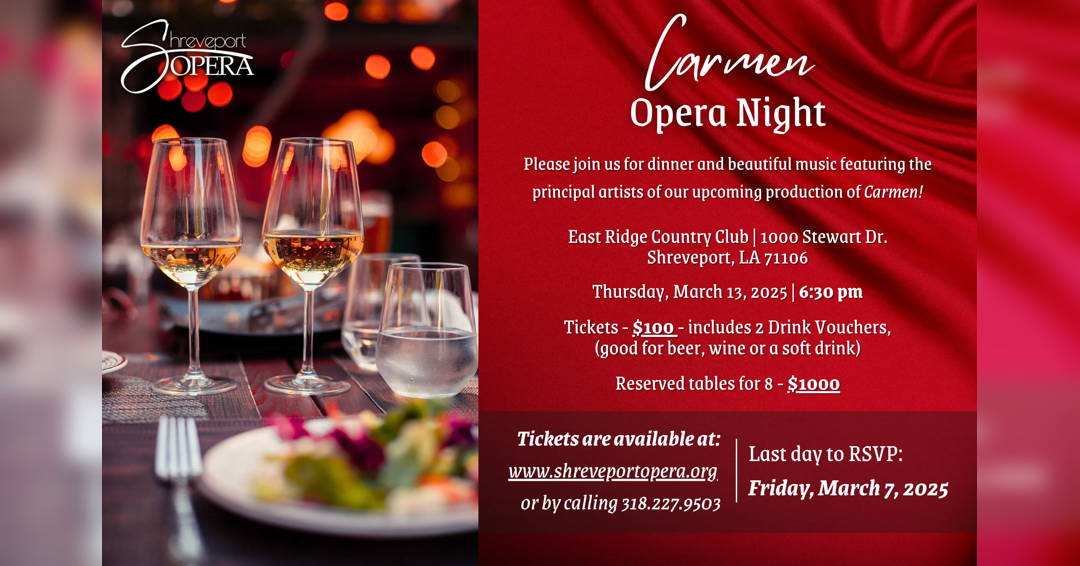 Unveiling Shreveport Opera's Enchanting Trio: From Carmen to Speed Dating Tonight!