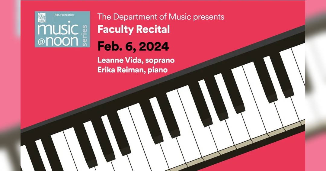Image Music@Noon: Leanne Vida, soprano and Erika Reiman, piano