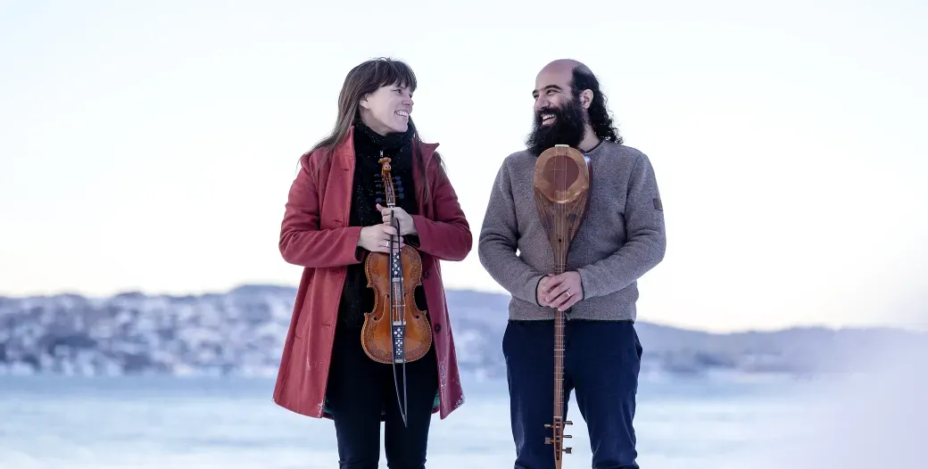 Image "Northern Lights in a Persian Sky" featuring Benedicte Maurseth, Hardanger fiddle with Constantinople