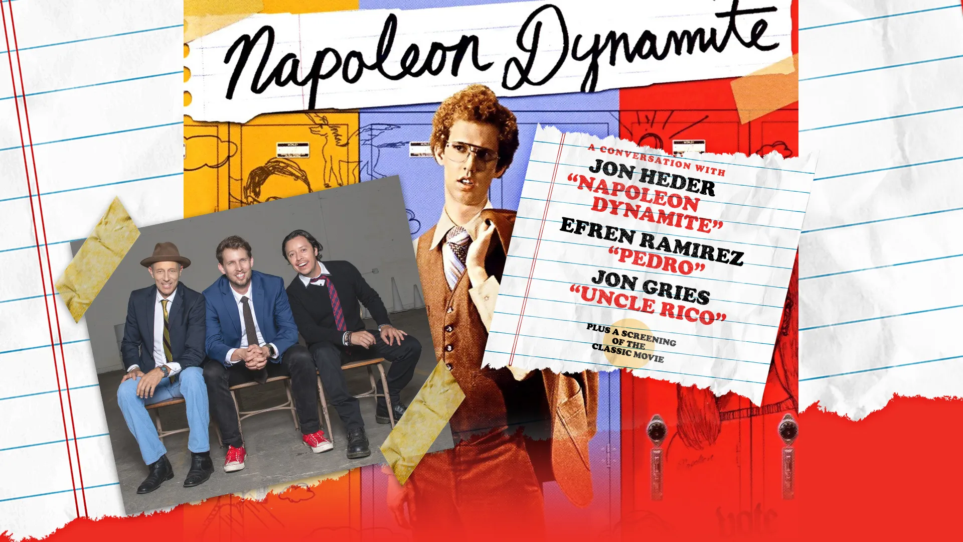 Image Napoleon Dynamite Live A Conversation with Jon Heder, Efren Ramirez, and Jon Gries