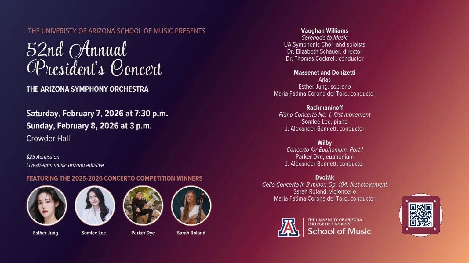 Image 52nd Annual President’s Concert, Shows I & II – Arizona Symphony Orchestra with 2024-2025 Concerto Competition Winners and Symphonic Choir