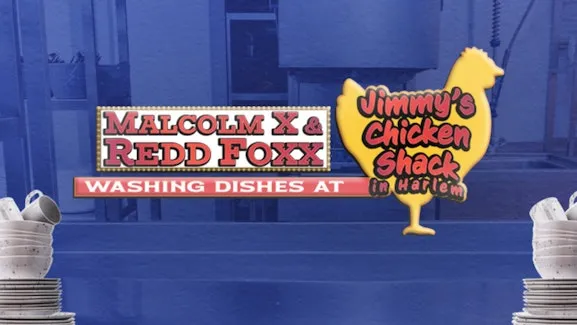 Image Malcolm X and Redd Foxx Washing Dishes at Jimmy's Chicken Shack in Harlem